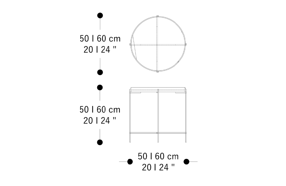 Image of the main dimensions of the product